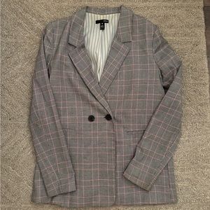 Aqua Plaid Oversized Fit blazer